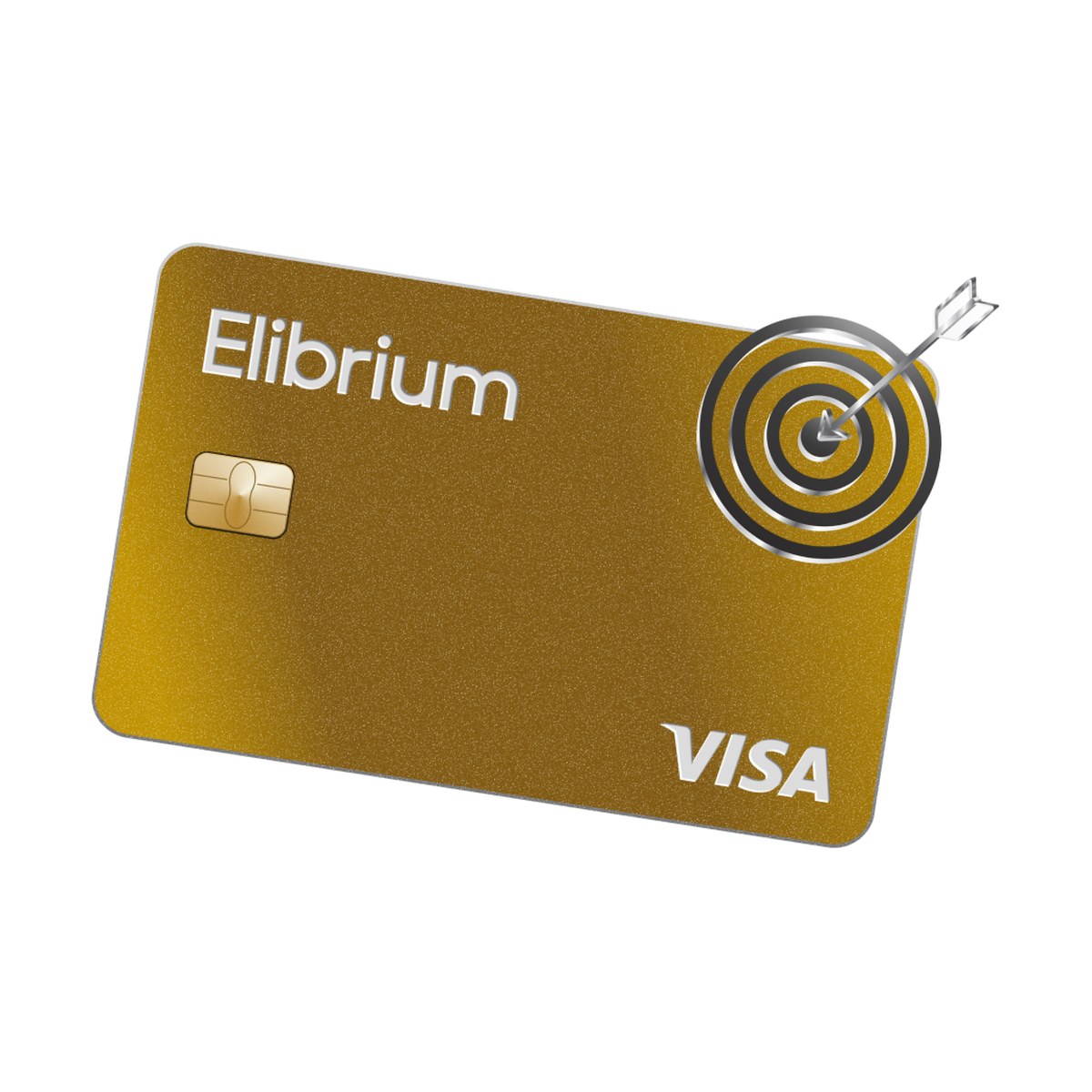 Black Elibrium Visa card with connected-services icons, used for dropshipping store and supplier payments
