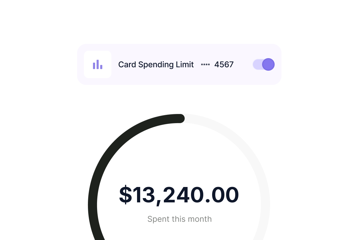 Spend control ring from the Elibrium dashboard used by a startup finance lead