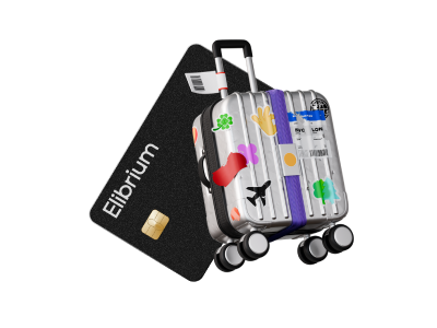 Suitcase with travel stickers, illustrating travel expense tracking